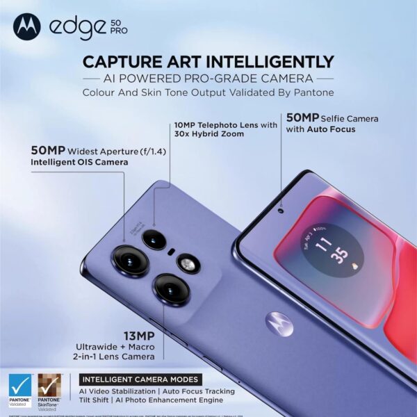 Motorola Edge 50 Pro 5G with 68W Charger (Luxe Lavender, 256 GB) (8 GB RAM) - Image 3