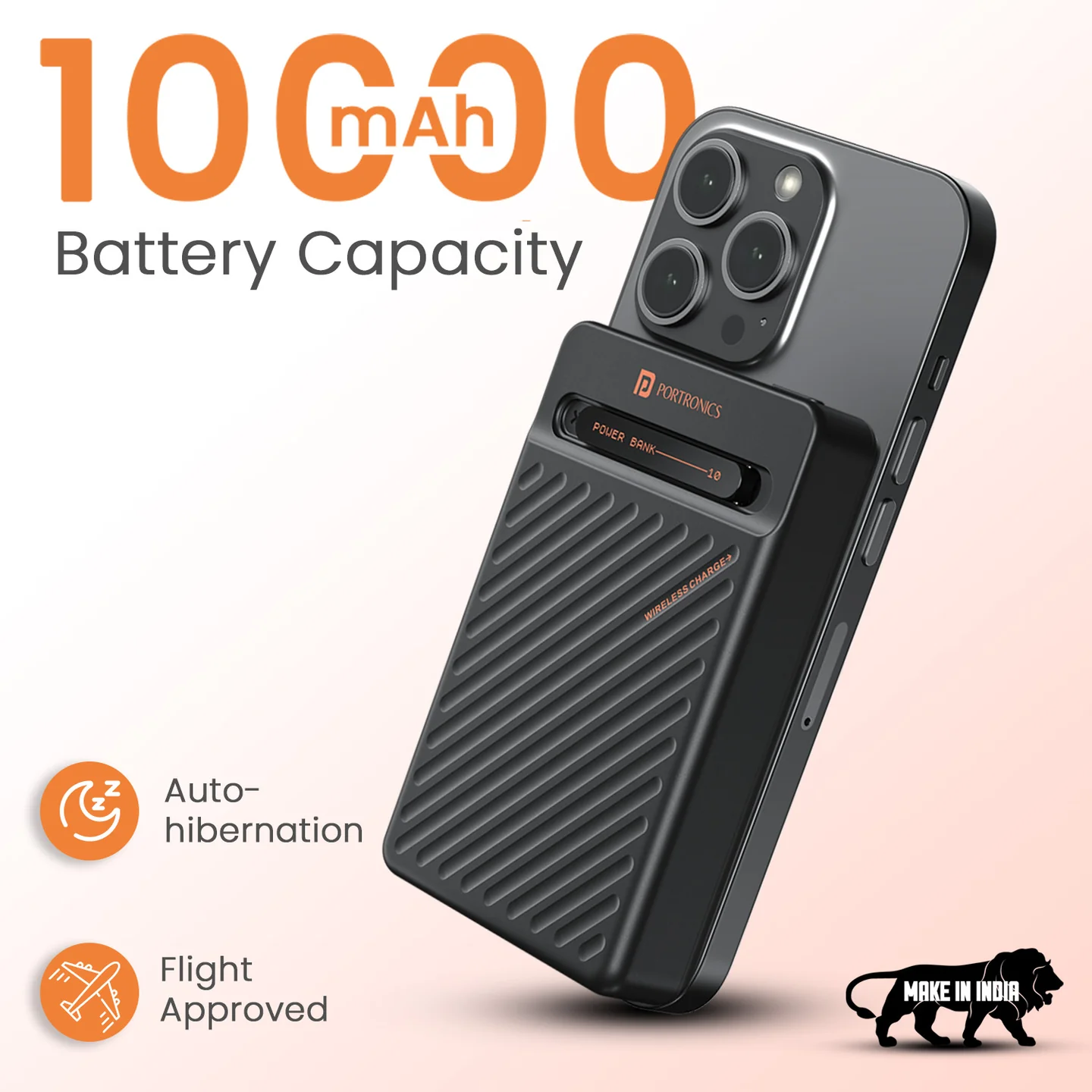 Portronics Chyro 10000mAh 15W Wireless Power Bank with MagSafe Stand - Image 2